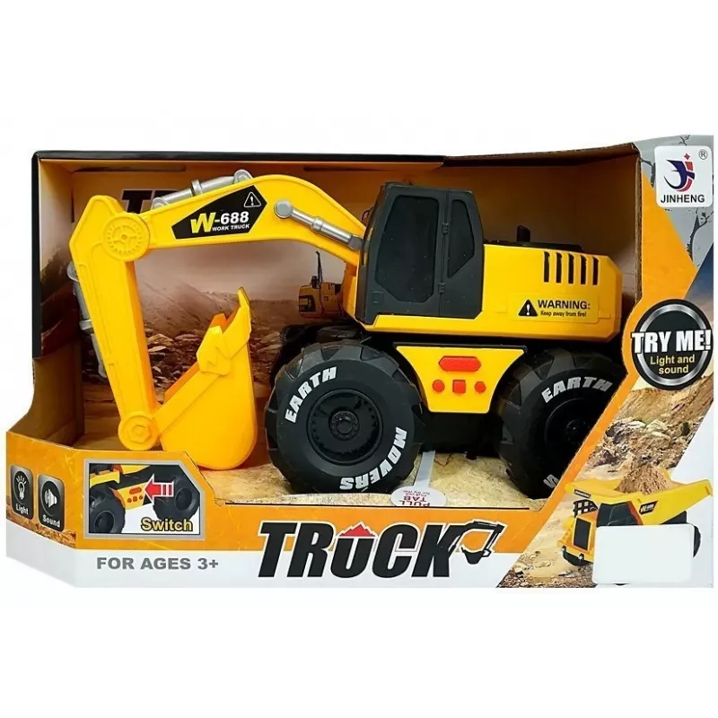 LEAN TOYS Excavadora con resorte Sonidos y luces