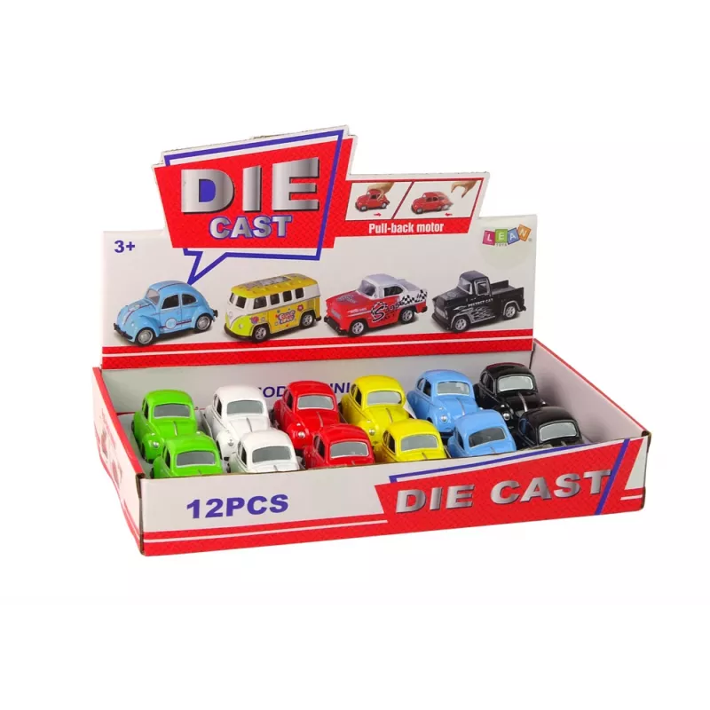 LEAN TOYS Spring Spring con motor de fricción escarabajo coche de pasajeros 6 colores