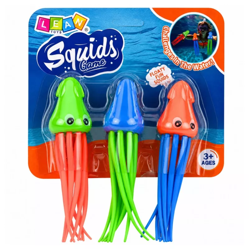 Juguete de buceo LEAN TOYS pulpo medusa para niños piscina baño pack de 3