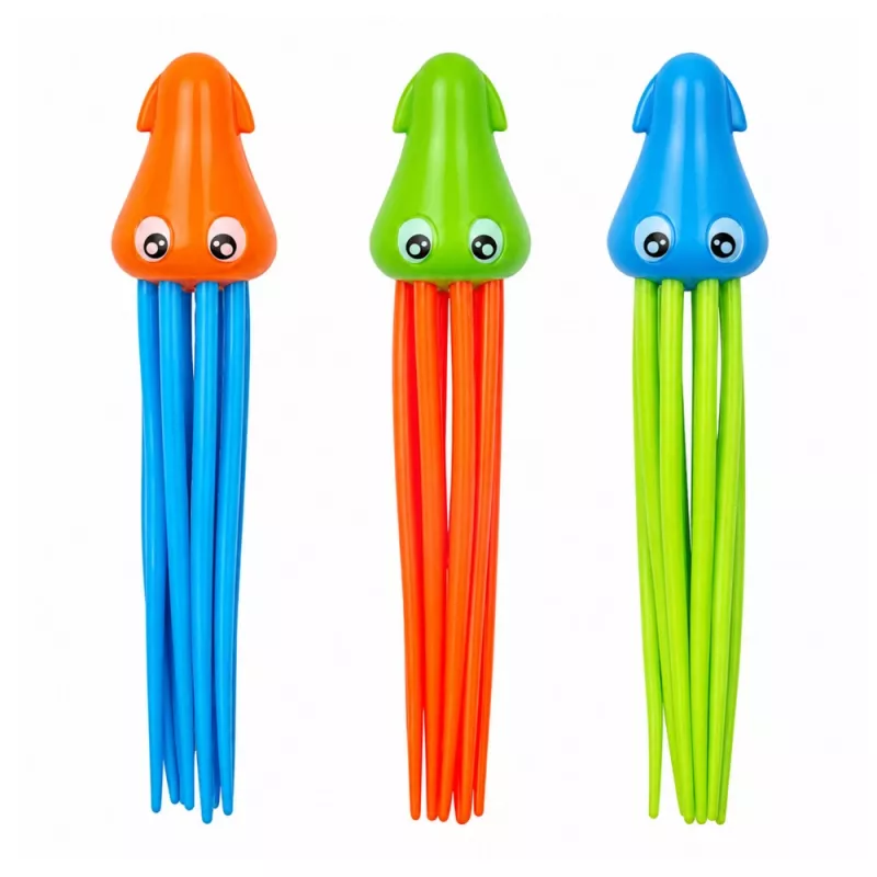 Juguete de buceo LEAN TOYS pulpo medusa para niños piscina baño pack de 3
