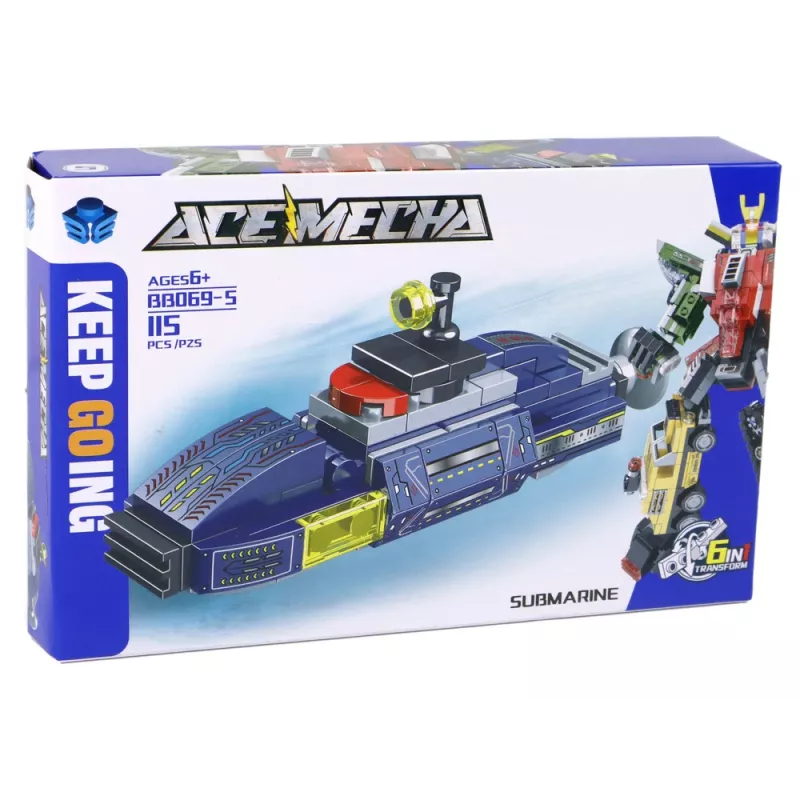 LEAN TOYS Bloques de construcción Submarino 115 piezas Pegatinas de construcción
