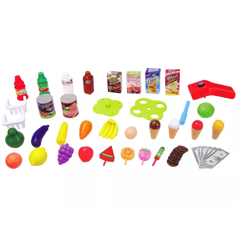 LEAN TOYS Set de supermercado con escáner para niños
