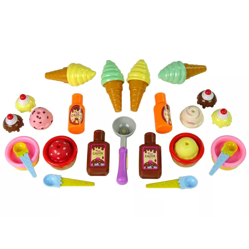 LEAN TOYS Set de dulces helado cupcakes salsas cucharas