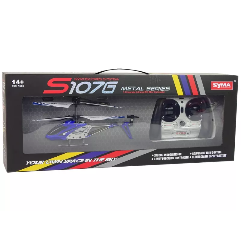 LEAN TOYS SYMA S107G Helicóptero RC con mando a distancia y batería recargable - Azul