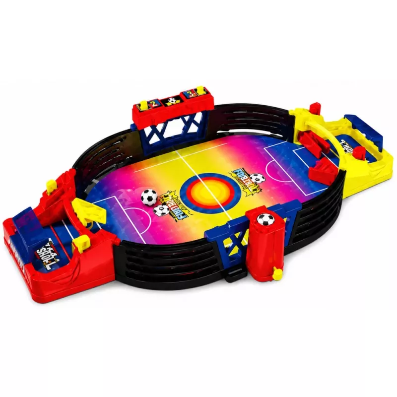 LEAN TOYS futbolín arcade para 2 jugadores – juego de futbolín compacto con 18 jugadores, barras de acero y marcador