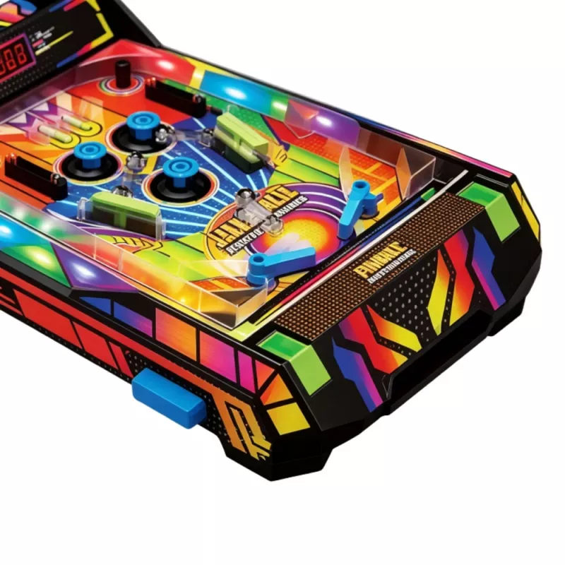 LEAN TOYS Pinball de mesa - Juego de pinball electrónico con marcador LED, sonidos y luces intermitentes - multicolor, 1 jugador, a partir de 6 años