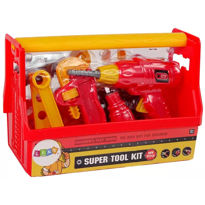 LEAN TOYS Caja de herramientas Martillo Alicates Rojo