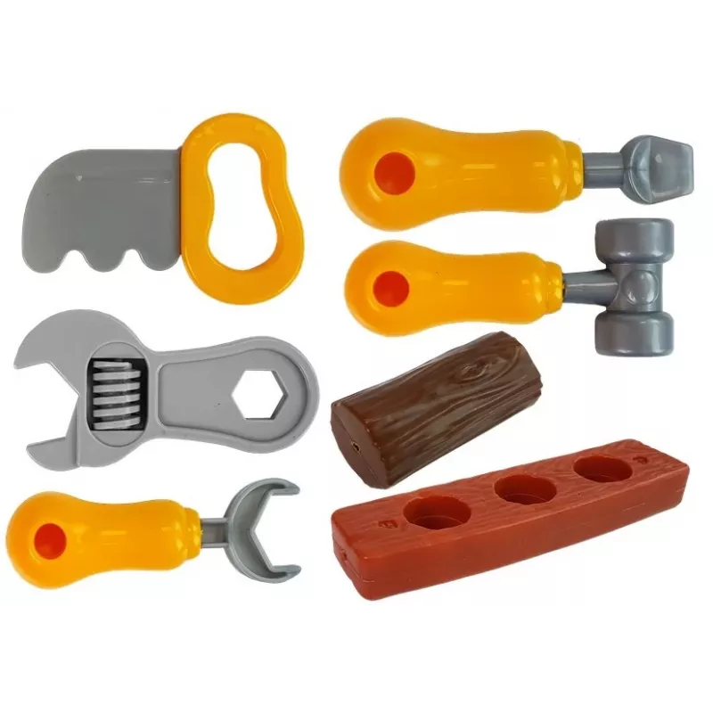 LEAN TOYS Set de herramientas con mochila, taller naranja y gris