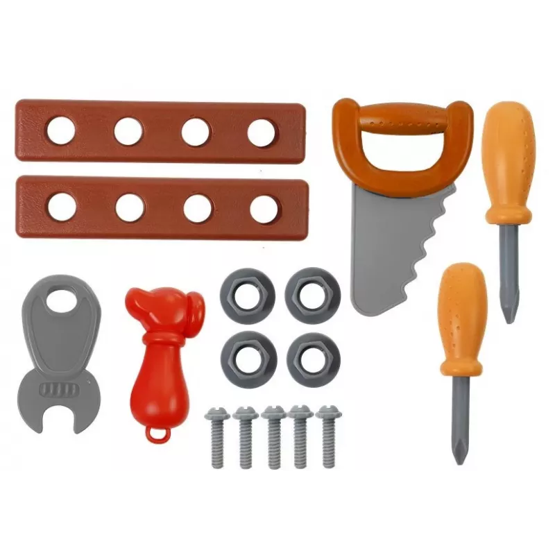 LEAN TOYS Set de herramientas en trolley taller sierra destornillador