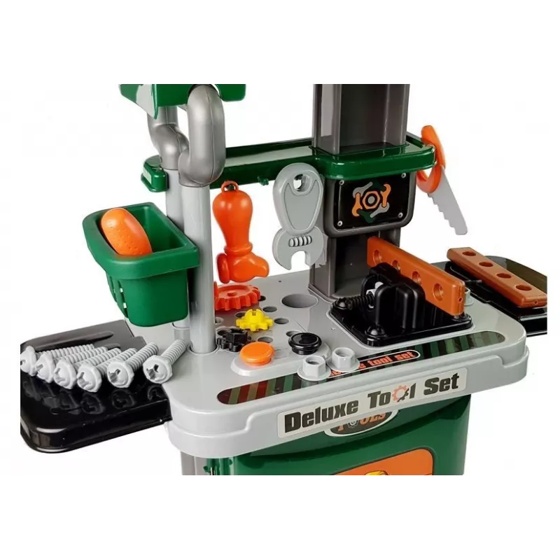LEAN TOYS Set de herramientas en trolley taller sierra destornillador
