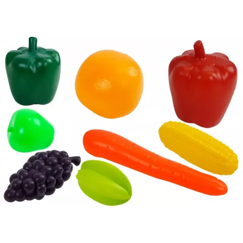 LEAN TOYS Mercado de juguete con carrito de compra, caja, escáner y alimentos
