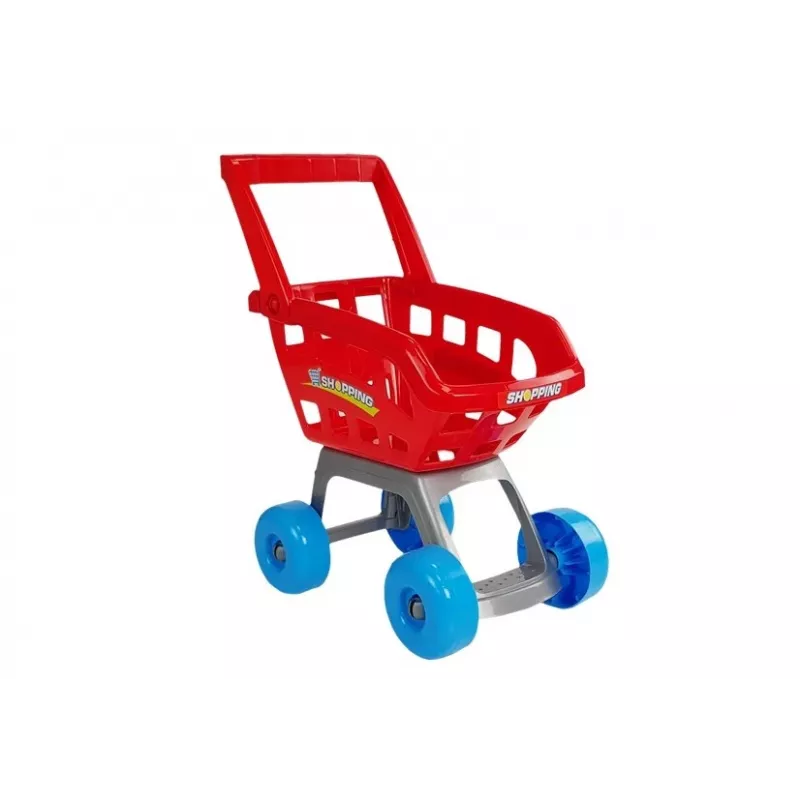 LEAN TOYS Mercado de juguete con carrito de compra, caja, escáner y alimentos
