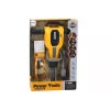 LEAN TOYS Martillo neumático de juguete con casco y gafas – amarillo, a partir de 3 años, luz y sonido, set de 4 piezas