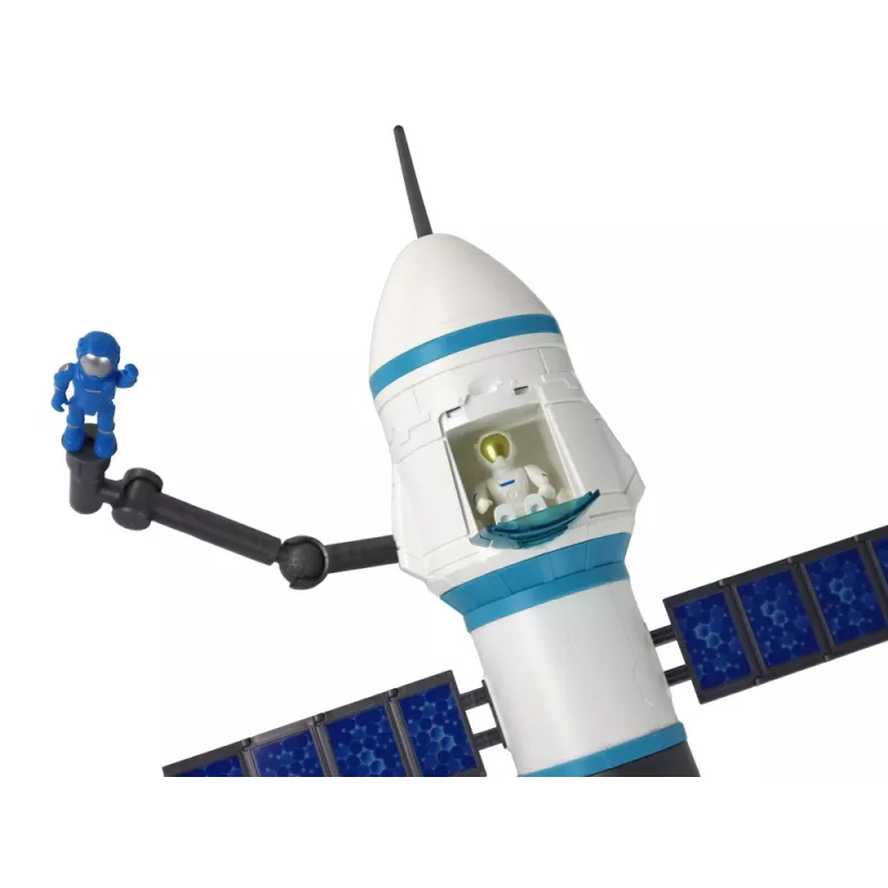 LEAN TOYS Misión espacial de juguete Plataforma de lanzamiento de cohete y astronautas 15 elementos