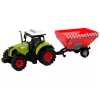 LEAN TOYS Tractor de granja con remolque de grano desmontable sonido verde