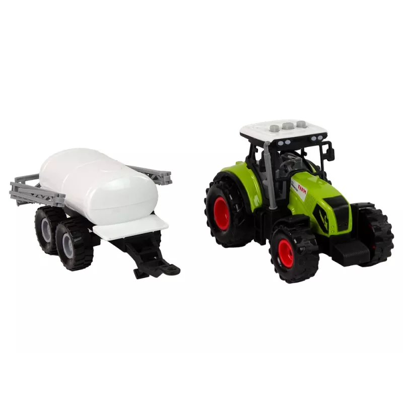 LEAN TOYS Tractor para niños con remolque coche de granja