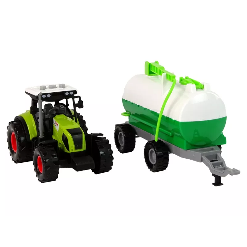 LEAN TOYS Tractor para niños con remolque cisterna de granja