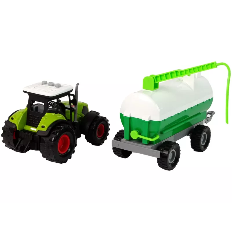 LEAN TOYS Tractor para niños con remolque cisterna de granja