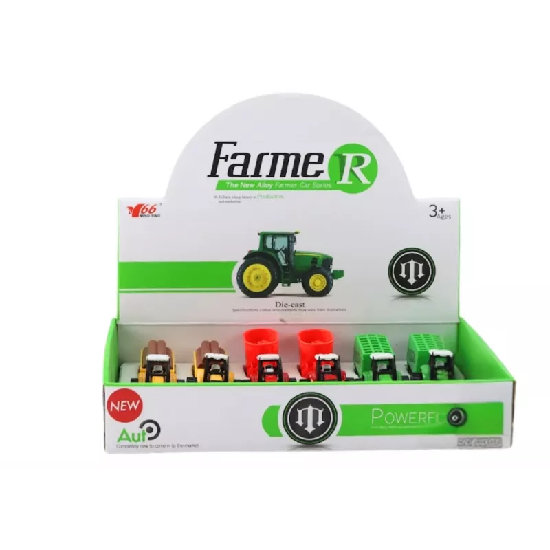 LEAN TOYS Tractor con remolque, excavadora, bulldozer, maquinaria agrícola, 3 colores