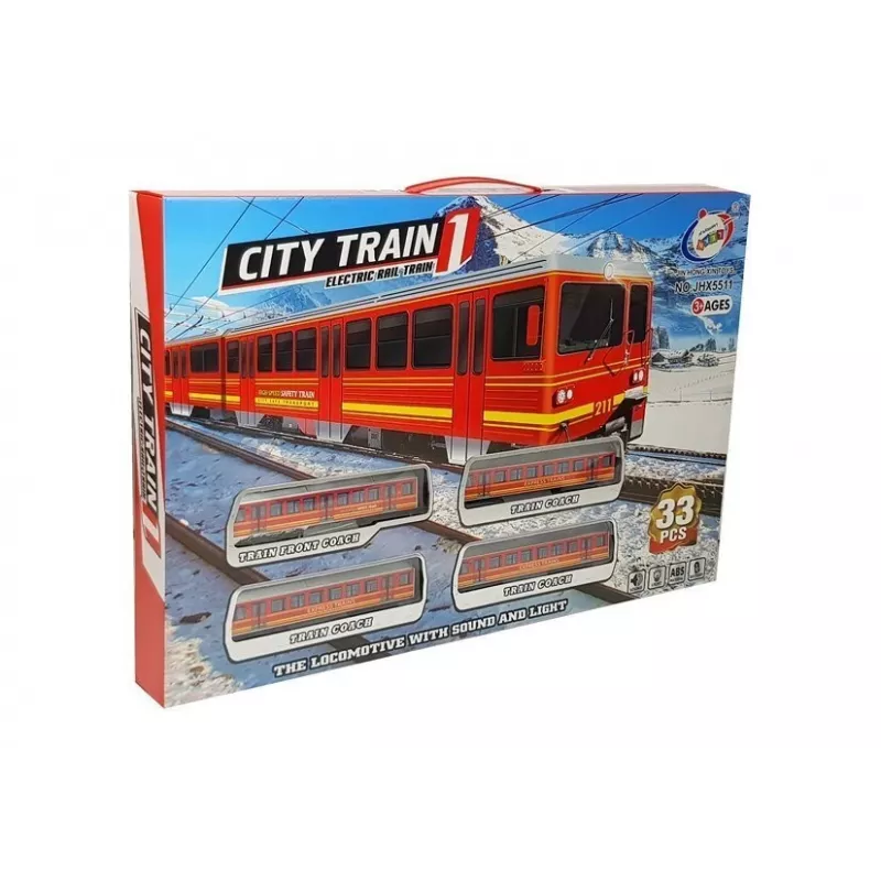 LEAN TOYS Vías de tren con pilas 33 piezas