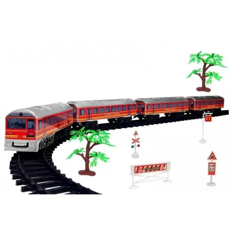 LEAN TOYS Vías de tren con pilas 33 piezas