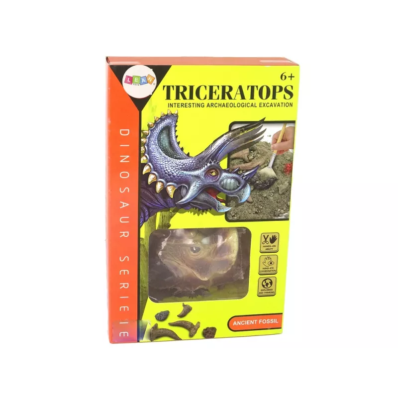 LEAN TOYS Triceratops Dinosaurio Set de Excavación y Educativo