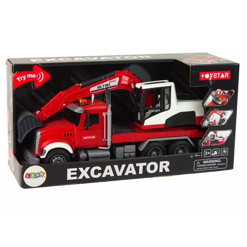 LEAN TOYS Camión con excavadora tractor excavadora sonido luz