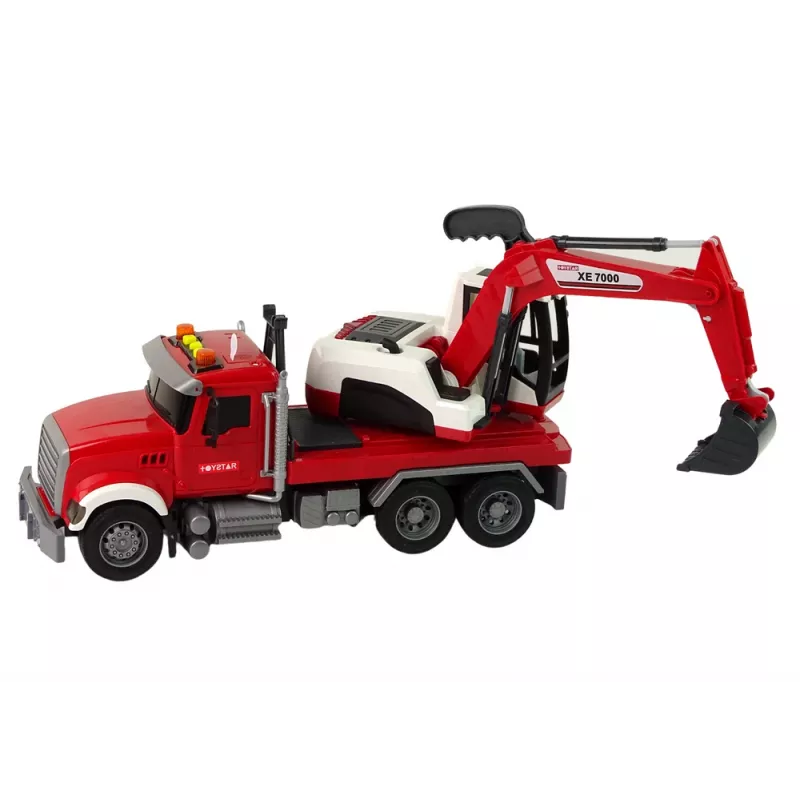 LEAN TOYS Camión con excavadora tractor excavadora sonido luz