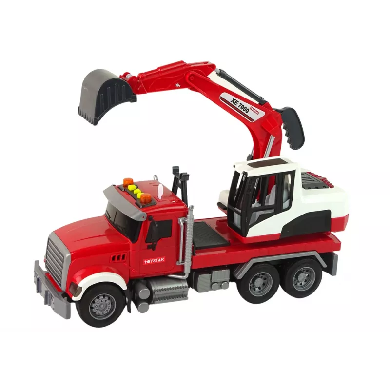 LEAN TOYS Camión con excavadora tractor excavadora sonido luz
