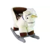 LEAN TOYS Caballo balancín unicornio para niños pequeños blanco beige