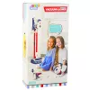 LEAN TOYS Aspirador vertical Set de limpieza para niños con luz y sonido, base blanca