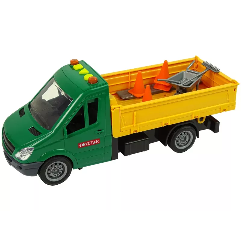 LEAN TOYS Vehículo coche de carretera volquete propulsión por fricción accesorio de carretera sonido