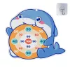 LEAN TOYS Pistola de bolas con velcro con diana de tela ballena azul