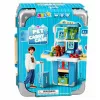 LEAN TOYS Maletín de veterinario set de cuidado canino marrón set de juego de rol con 12 accesorios