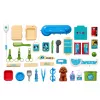 LEAN TOYS Maletín de veterinario set de cuidado canino marrón set de juego de rol con 12 accesorios