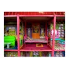 LEAN TOYS Villa casa de muñecas grande 6 habitaciones muebles accesorios 128 piezas