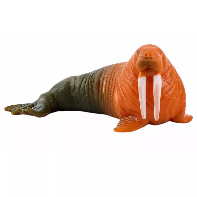 LEAN TOYS Figura de goma de morsa estirable realista mamífero marino 13 cm