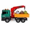 LEAN TOYS Camión de recogida de basura con grúa, contenedores, fricción, luz y sonido