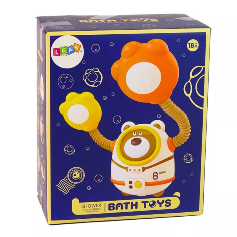 LEAN TOYS Juguete de baño oso astronauta ducha con circulación de agua y ventosas