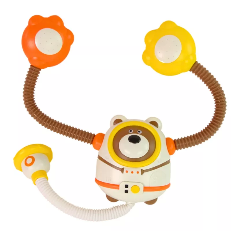 LEAN TOYS Juguete de baño oso astronauta ducha con circulación de agua y ventosas