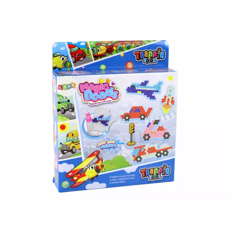 LEAN TOYS Set de Bolas de Agua DIY Abalorios Mágicos 8 Colores Medios de Transporte