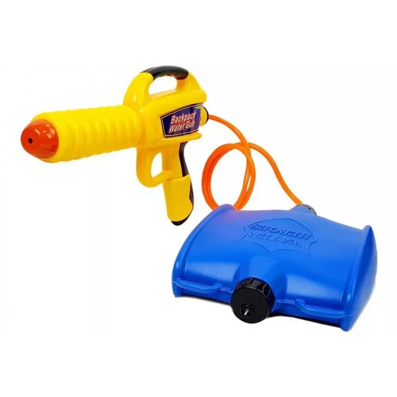 LEAN TOYS Pistola de agua con depósito de 1080 ml amarillo-azul