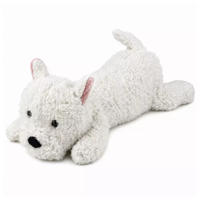 LEAN TOYS perro de peluche West Highland White Terrier mascota de peluche, blanco, 40 cm