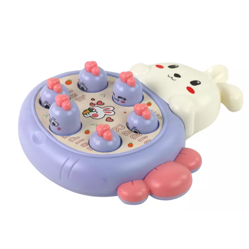 LEAN TOYS Whac-A-Mole Juego arcade morado de conejo que aplasta zanahorias