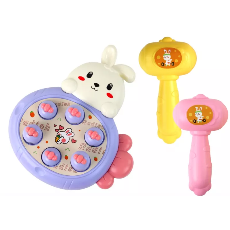 LEAN TOYS Whac-A-Mole Juego arcade morado de conejo que aplasta zanahorias
