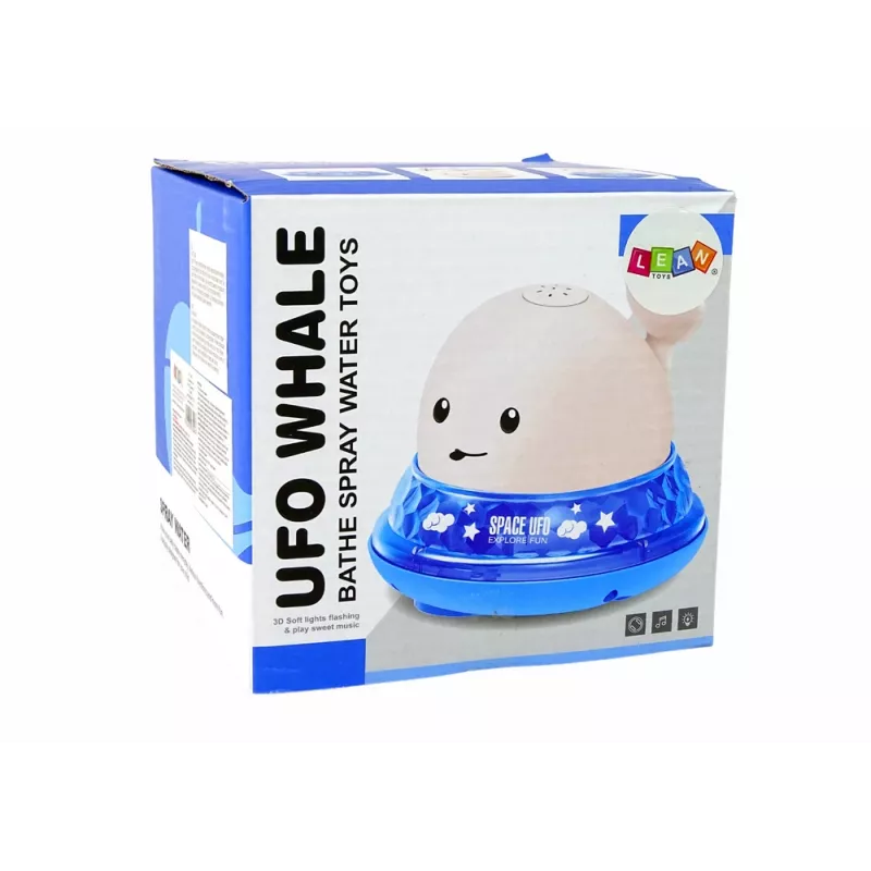 LEAN TOYS Ballena Chorrito de Agua con Soporte Juguete de Baño Blanco