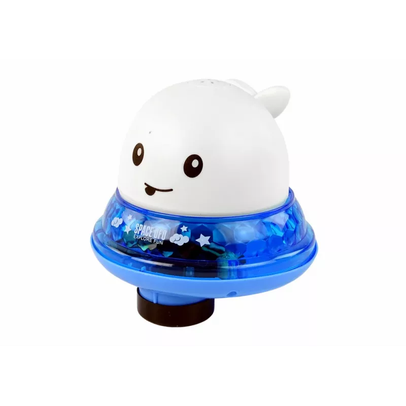 LEAN TOYS Ballena Chorrito de Agua con Soporte Juguete de Baño Blanco