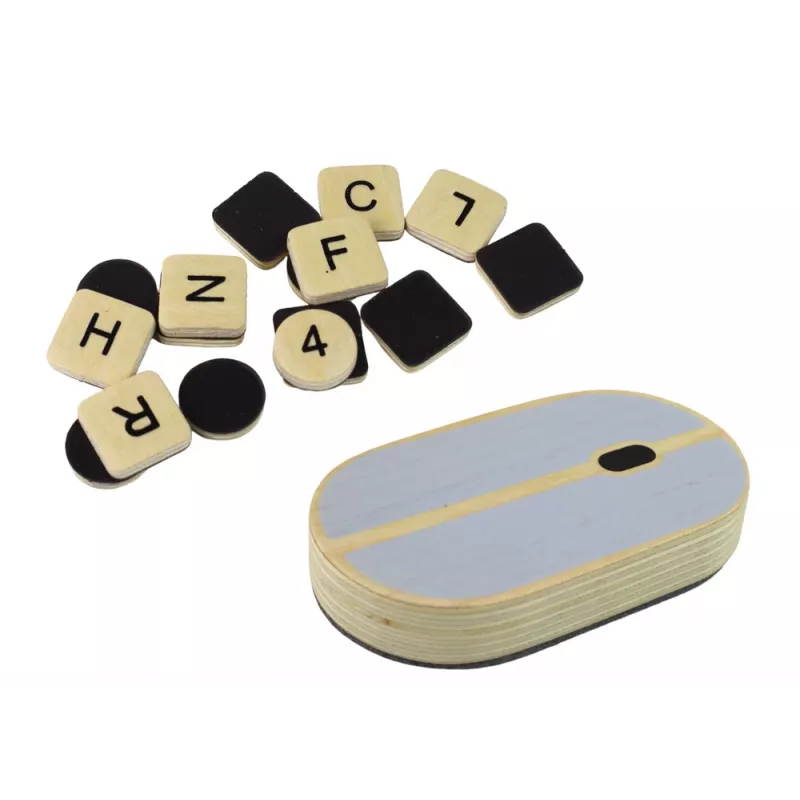 LEAN TOYS Laptop de madera con pizarra y tiza