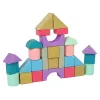 LEAN TOYS Bloques de construcción de madera colores pastel 28 piezas castillo