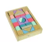 LEAN TOYS Bloques de construcción de madera colores pastel 28 piezas castillo